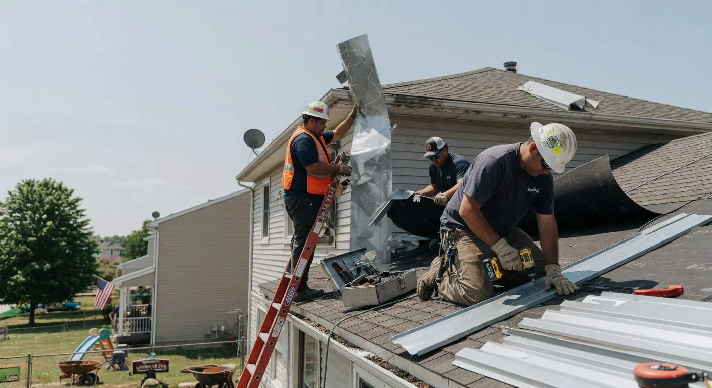 Storm Damage Metal Roof Repair in Low Moor, IA